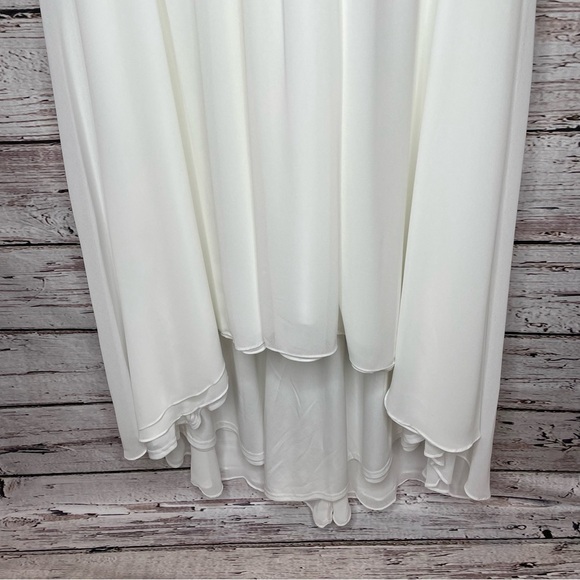 🏷️ NWT Torrid Size 12 Special Occasion Ivory Chiffon Sleeveless Hi Lo Dress NEW - Picture 5 of 15
